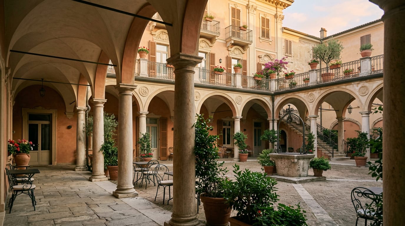 Corte interna dell'Hotel Savoia a Marina Centro, Rimini